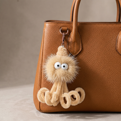 Fluffy Octopus Bag Charm