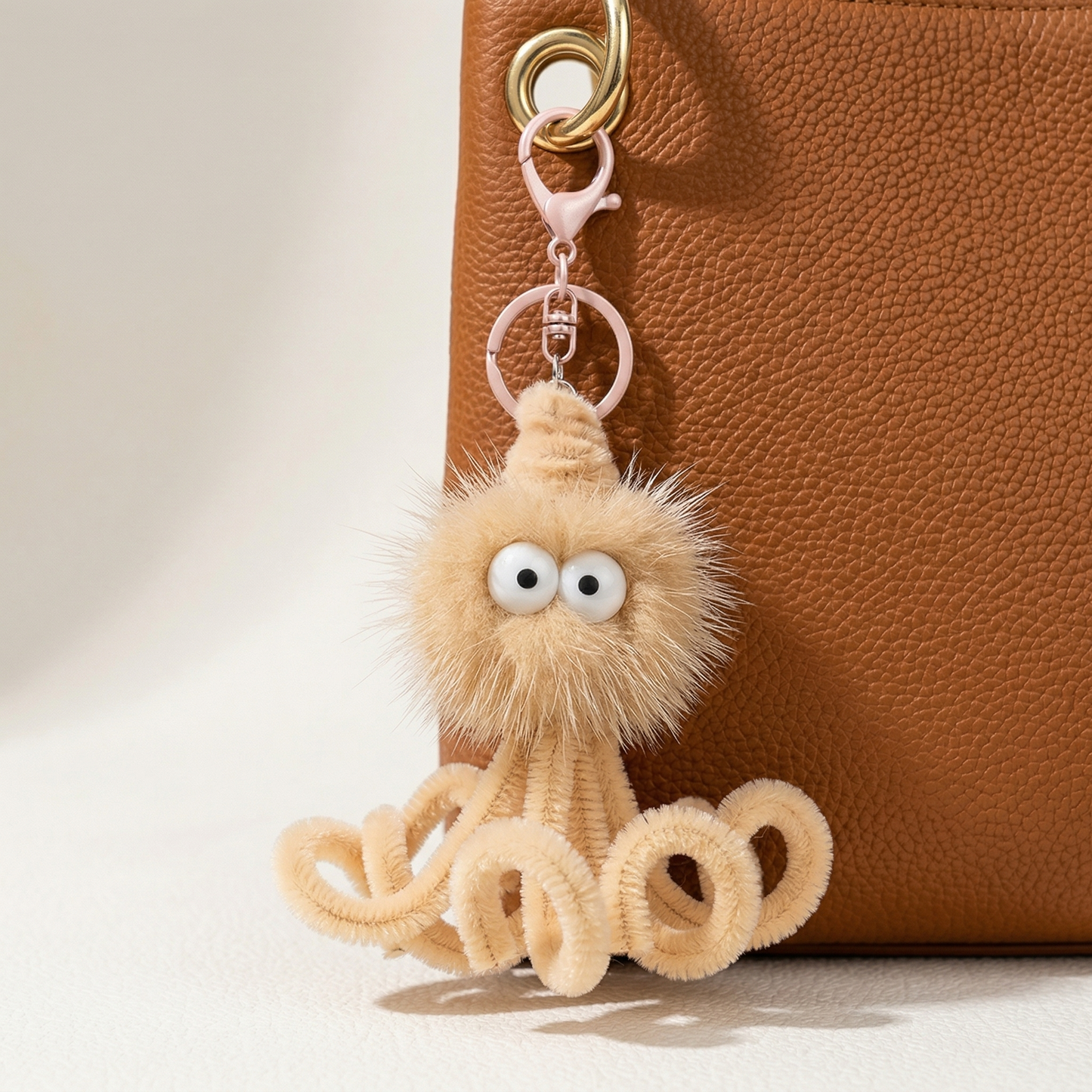 Fluffy Octopus Bag Charm