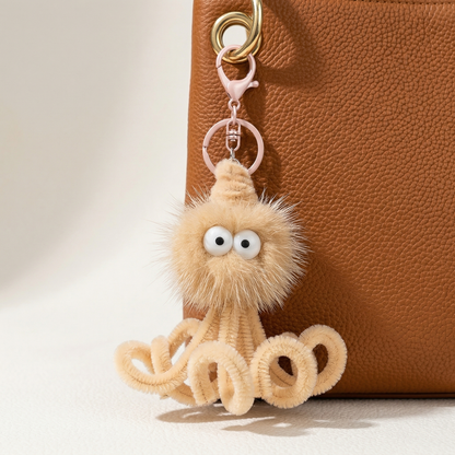Fluffy Octopus Bag Charm