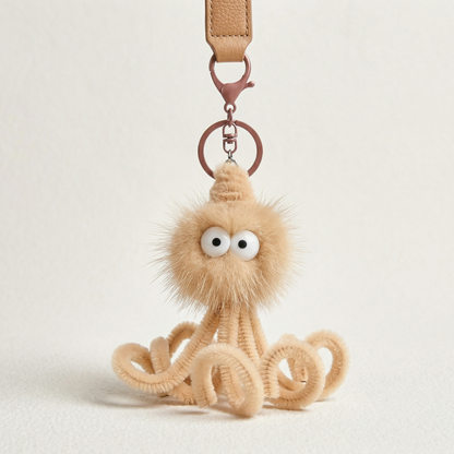Fluffy Octopus Bag Charm