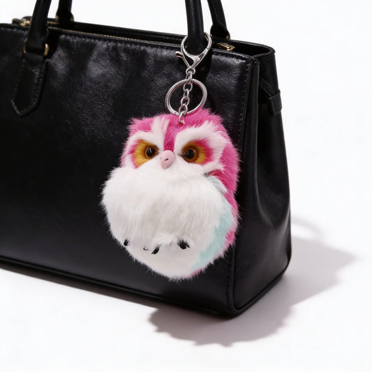 Fluffy Owl Bag Charm