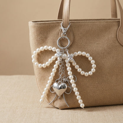 Pearl Bow Tie Bag Charm