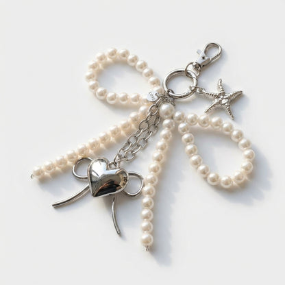 Pearl Bow Tie Bag Charm
