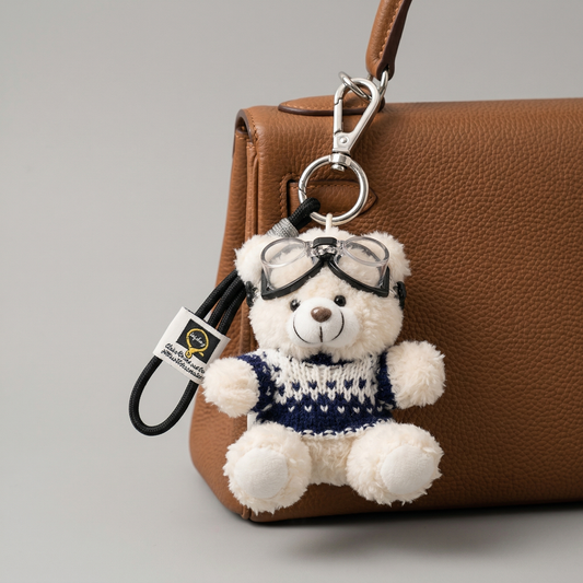 Vintage Pilot Bear Charm