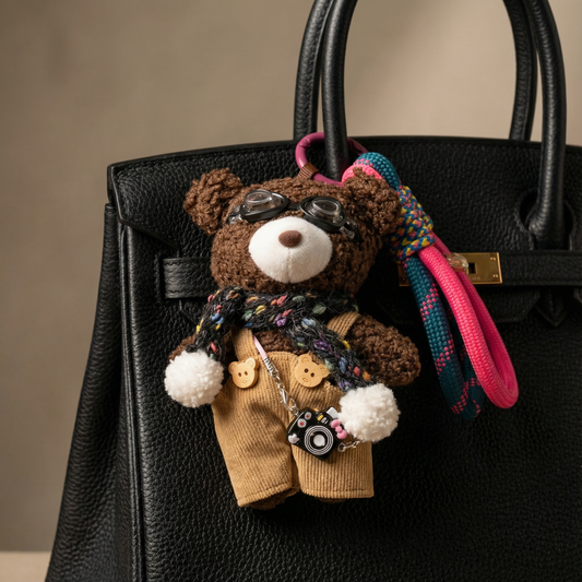 Brown Teddy Bear bag charm
