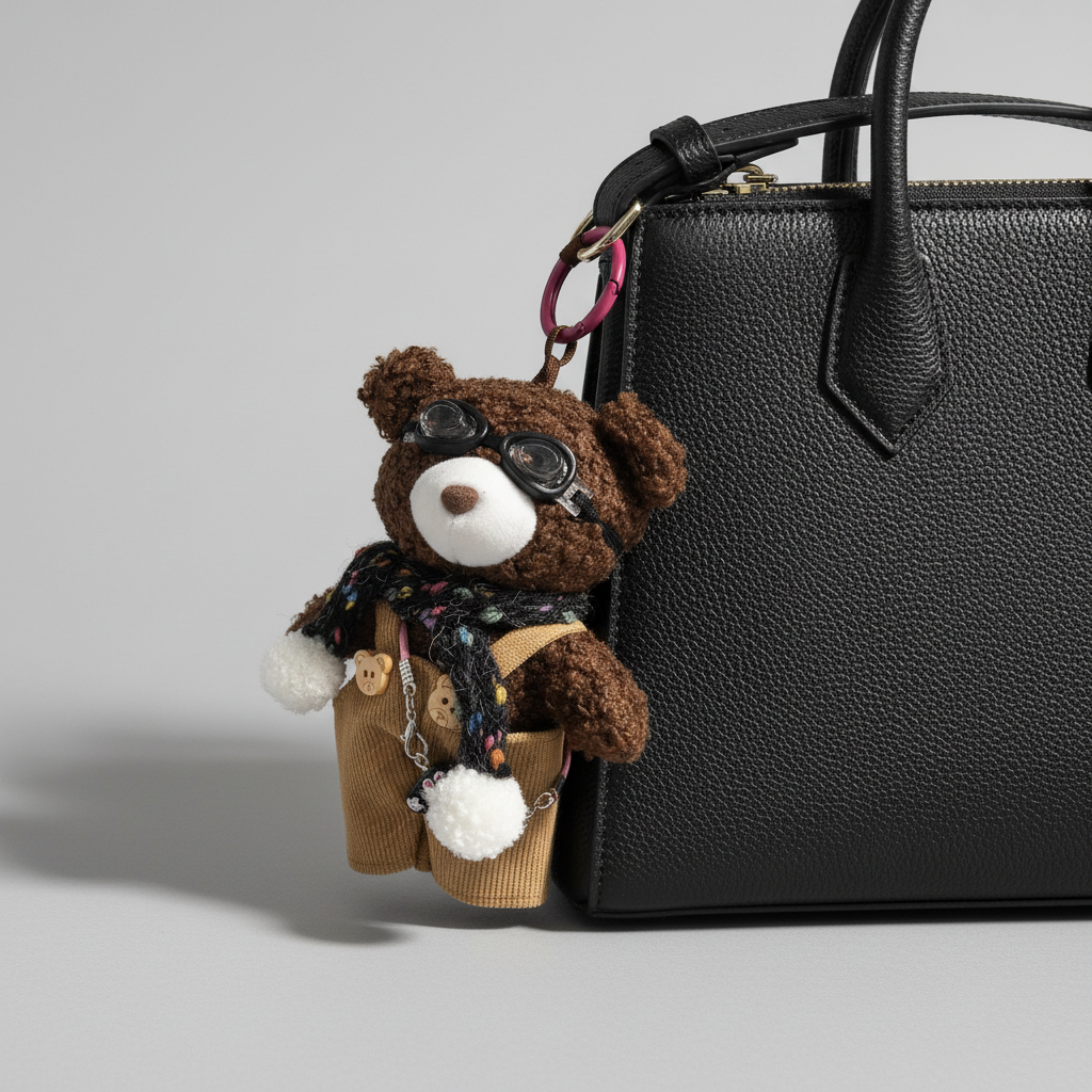 Brown Teddy Bear bag charm