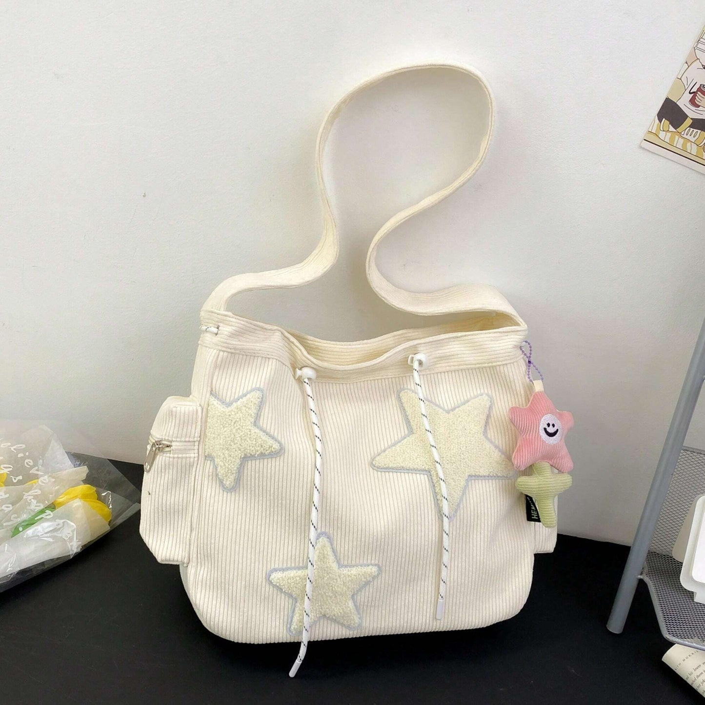 Star Patch Corduroy Bag