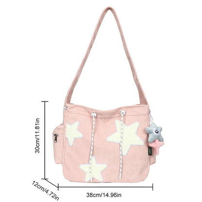 Star Patch Corduroy Bag