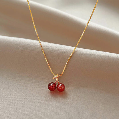 Red Cherry Pendant & Earring Set