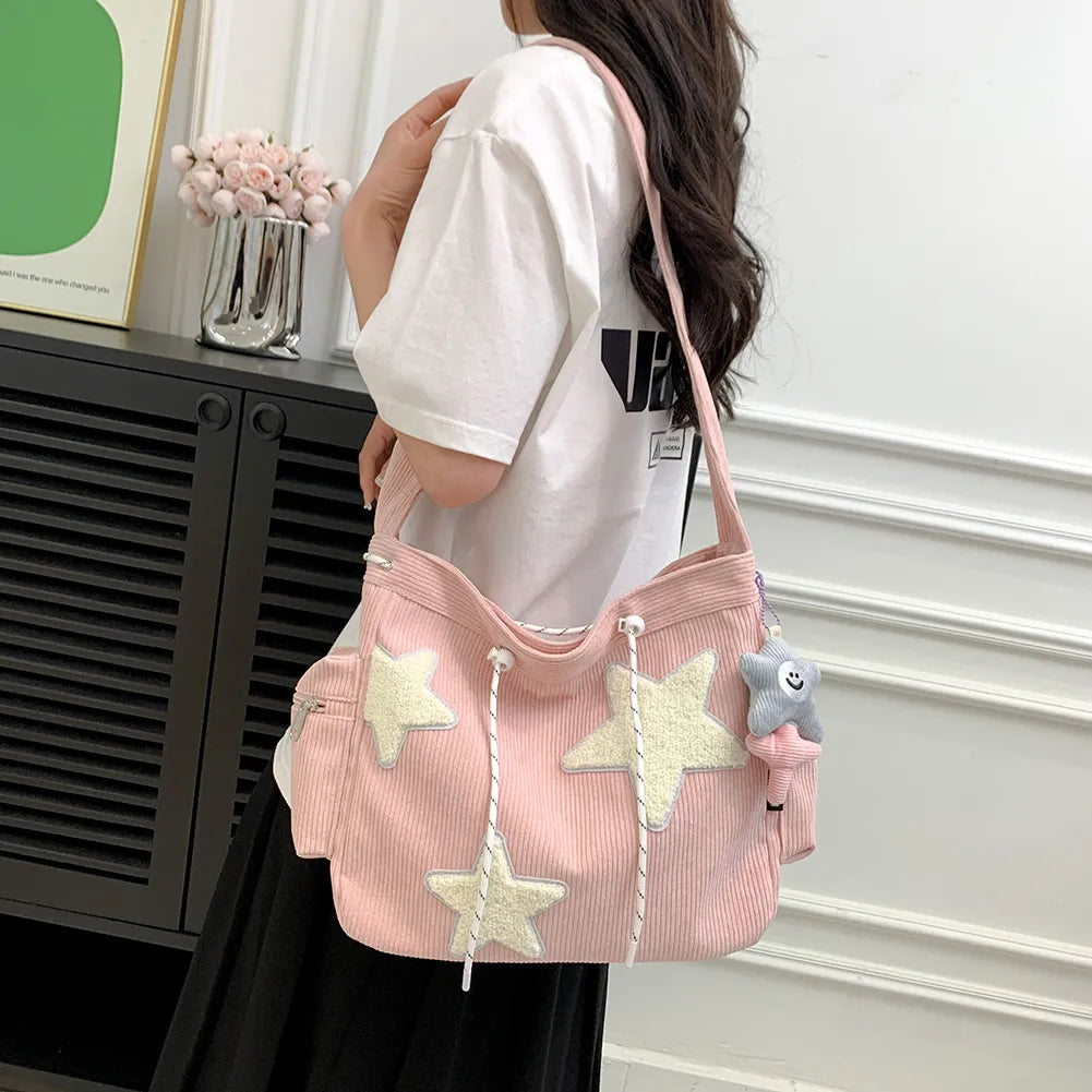 Star Patch Corduroy Bag