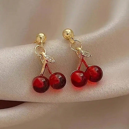 Red Cherry Pendant & Earring Set
