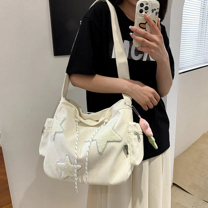 Star Patch Corduroy Bag