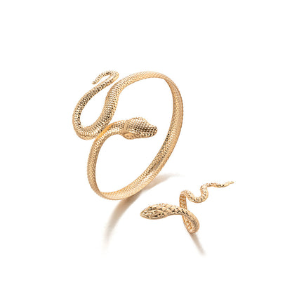 Snake Shaped Ring & Bracelet Set