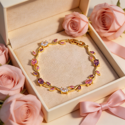 Tulip Floral Bracelet -18K Coquette Flower Bracelet