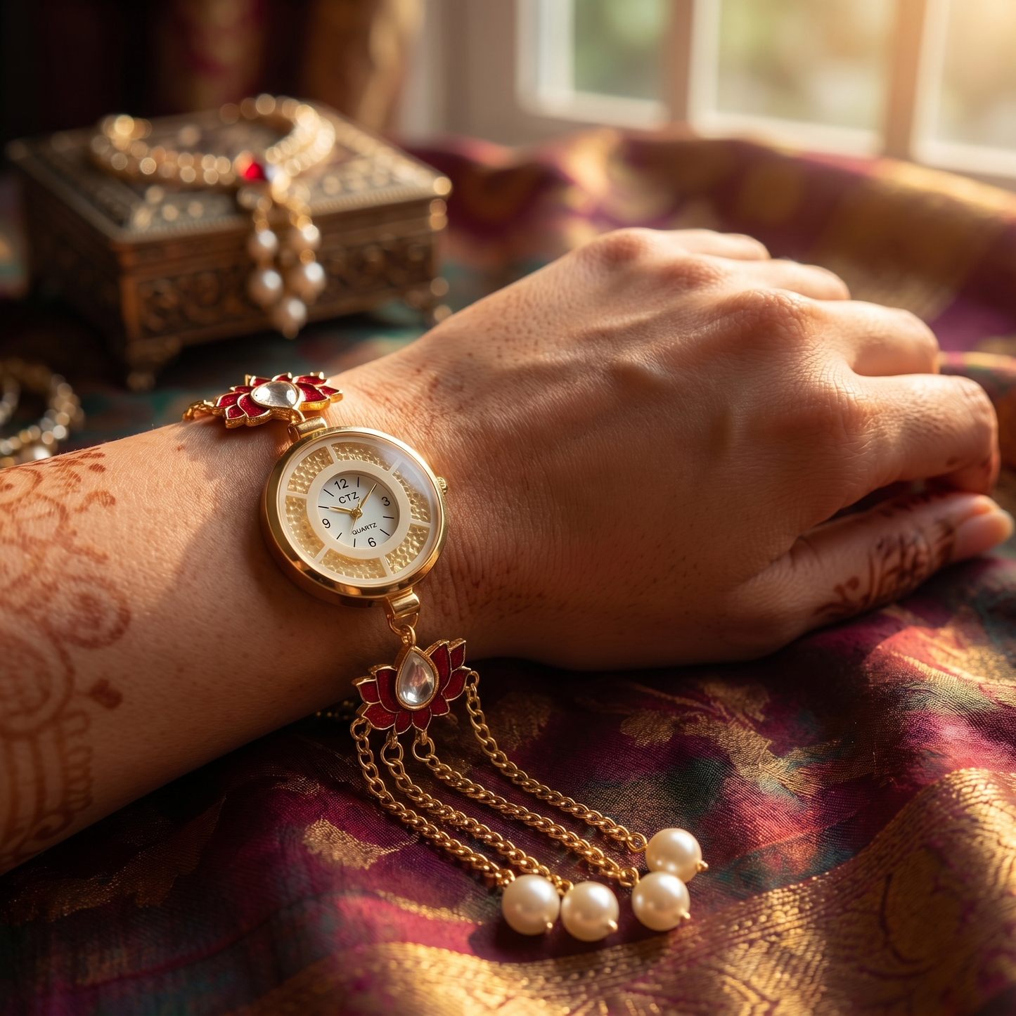 Handcrafted Lotus Charm Heritage Watch