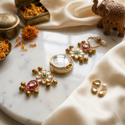 Royal Floral Gold-Plated Bracelet Watch