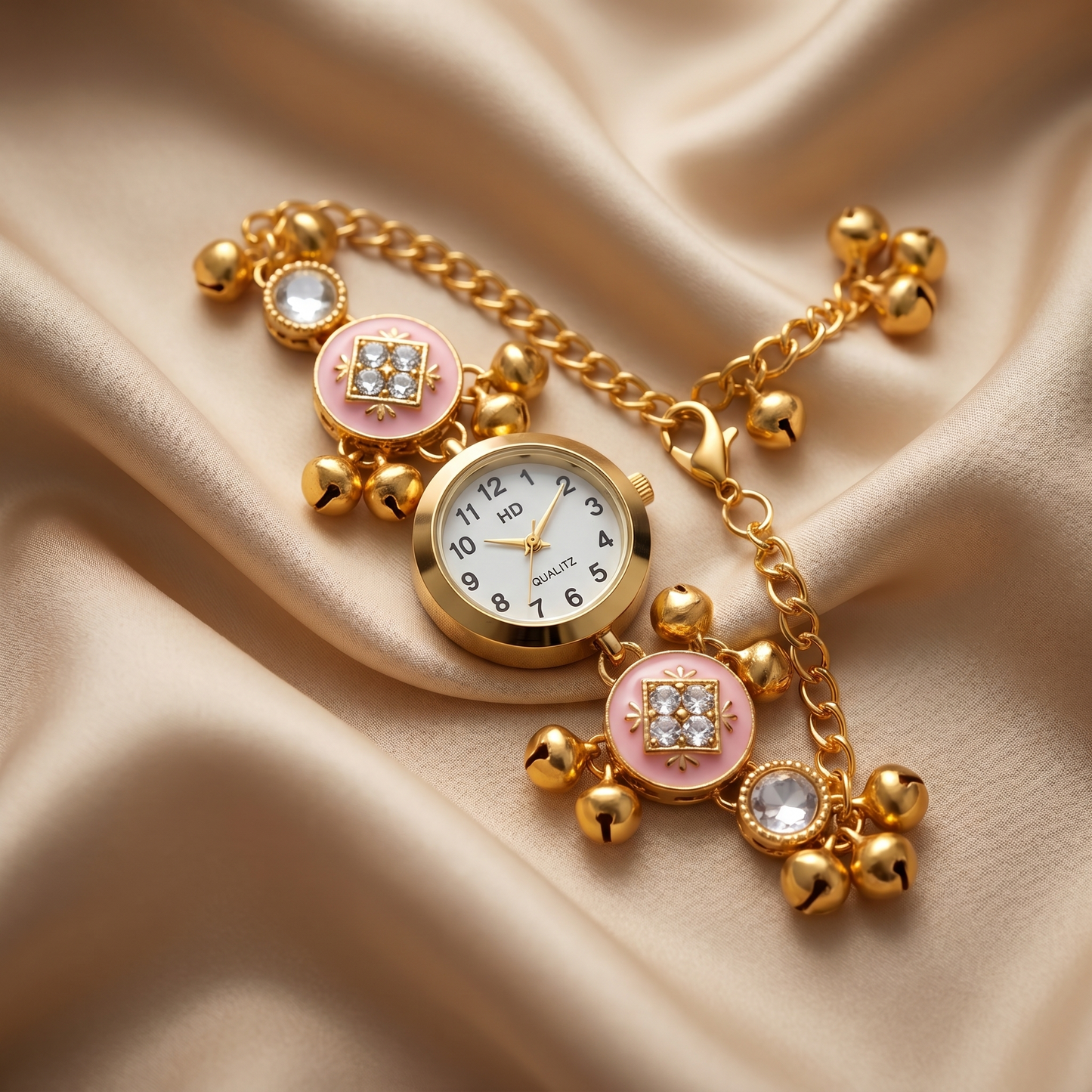Pink Charm Traditional Bracelet Watch