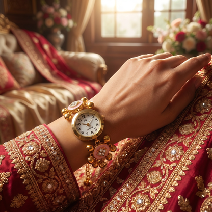 Pink Charm Traditional Bracelet Watch