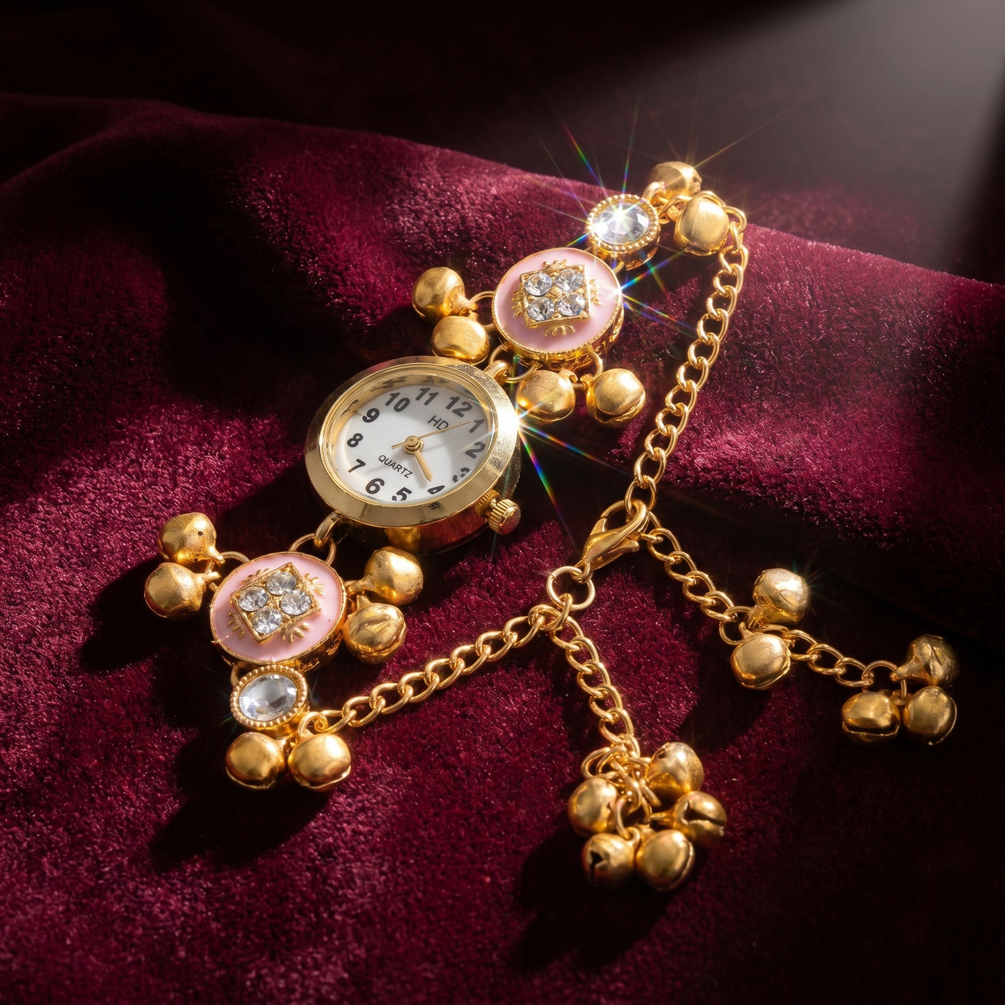 Pink Charm Traditional Bracelet Watch