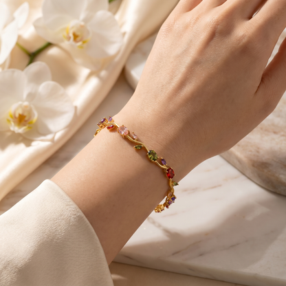 Tulip Floral Bracelet -18K Coquette Flower Bracelet