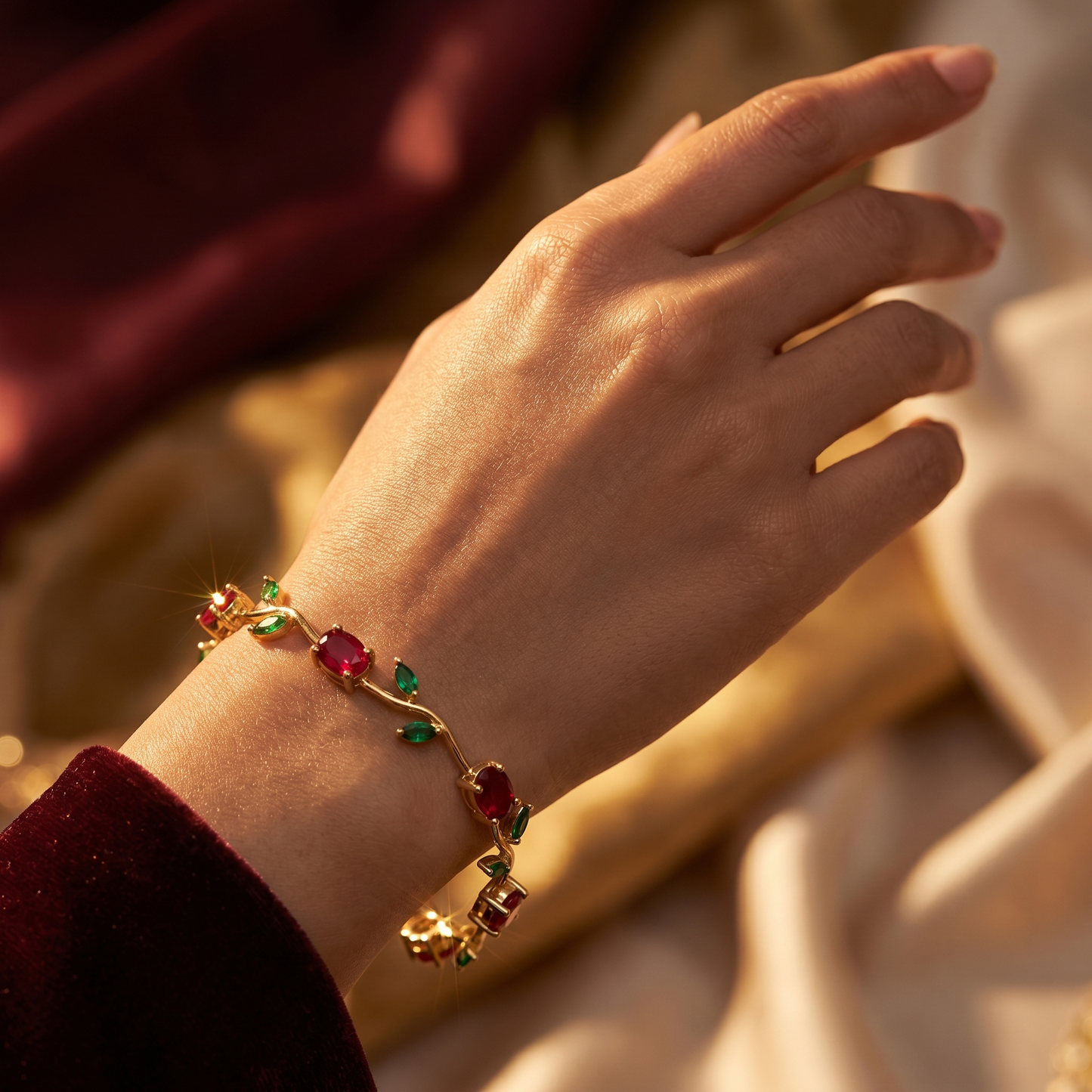 Tulip Floral Bracelet -18K Coquette Flower Bracelet