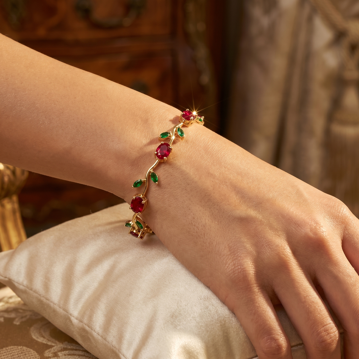 Tulip Floral Bracelet -18K Coquette Flower Bracelet