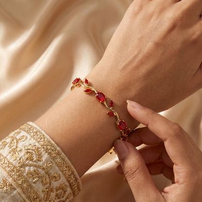 Tulip Floral Bracelet -18K Coquette Flower Bracelet
