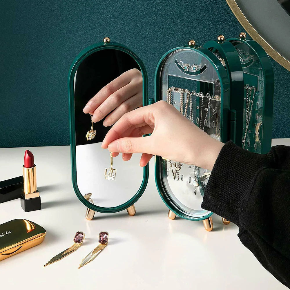 Foldable Jewelry Organizer With Mirror