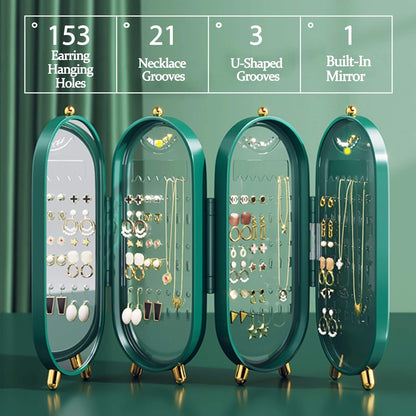 Foldable Jewelry Organizer With Mirror