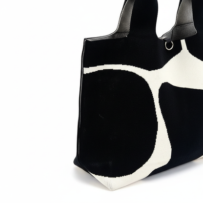 Cow-Print Canvas Tote Bag