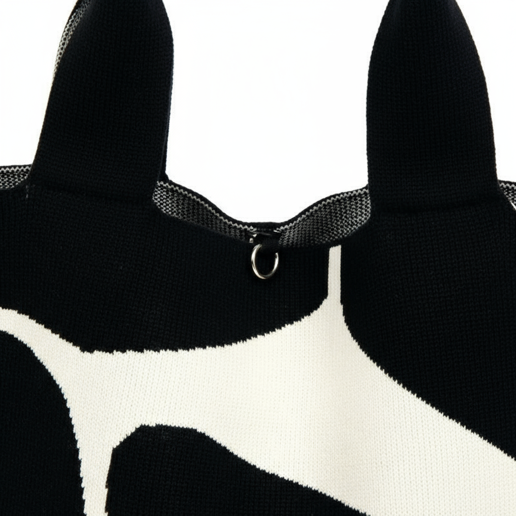 Cow-Print Canvas Tote Bag