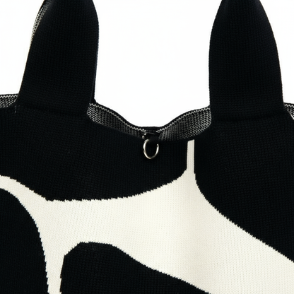 Cow-Print Canvas Tote Bag