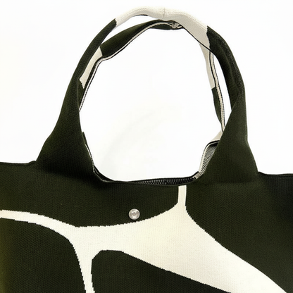 Cow-Print Canvas Tote Bag