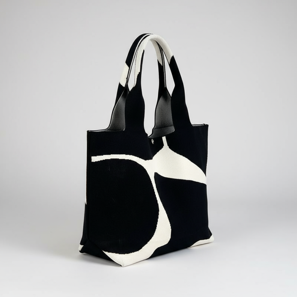 Cow-Print Canvas Tote Bag