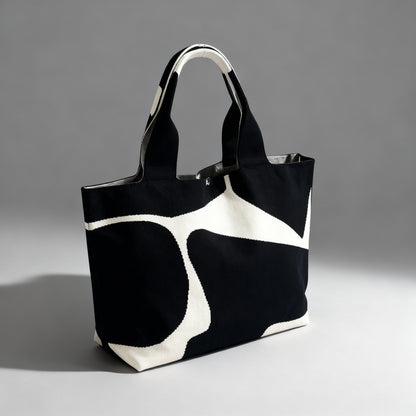 Cow-Print Canvas Tote Bag