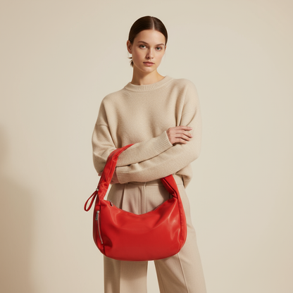 Soft leather tote bag
