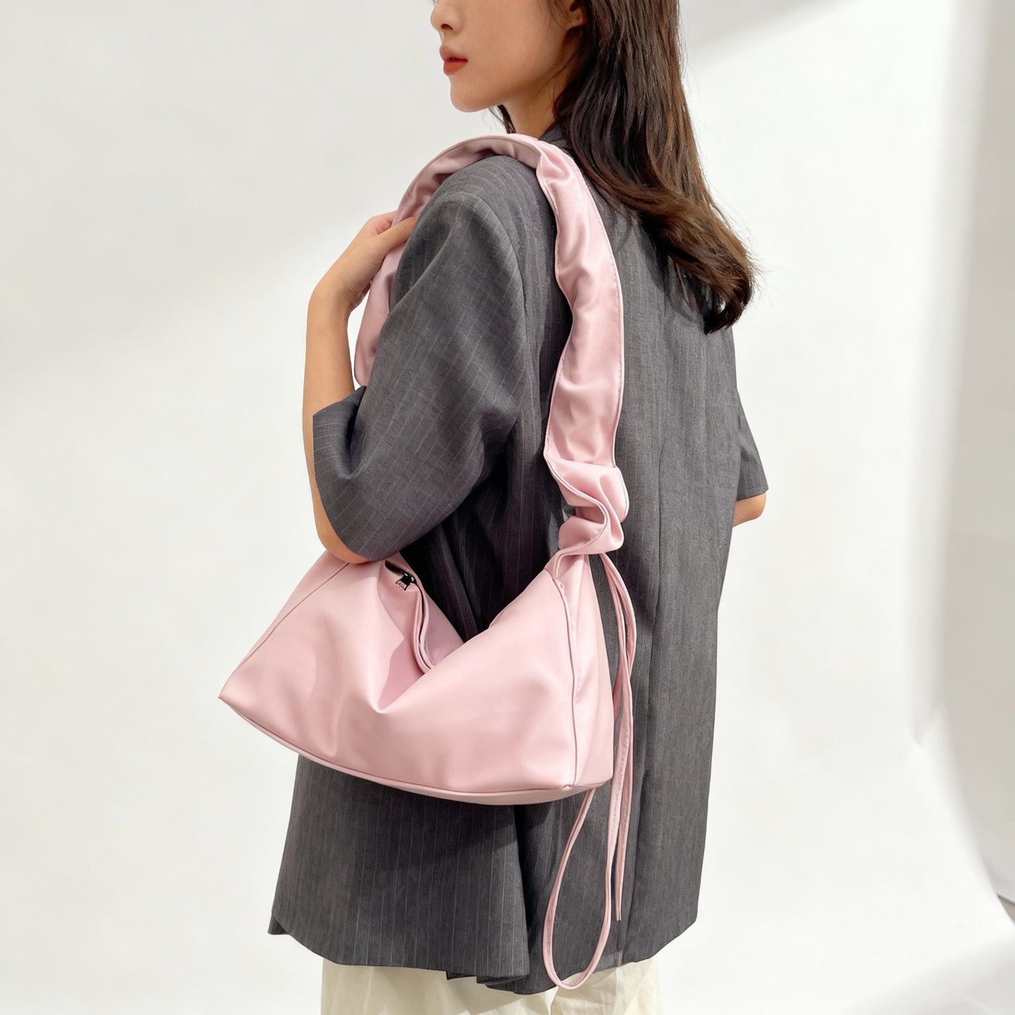 Soft leather tote bag