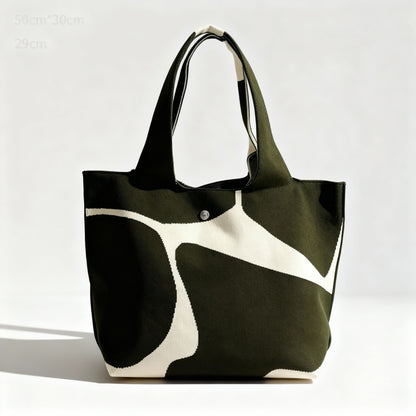 Cow-Print Canvas Tote Bag