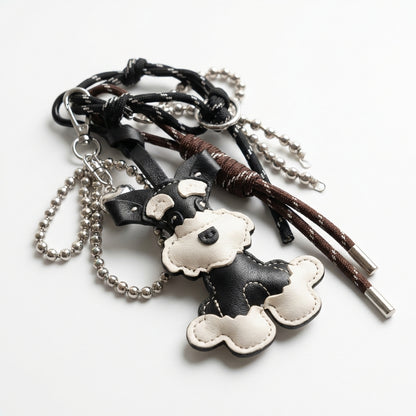 Faux Leather Cute Dog Charm