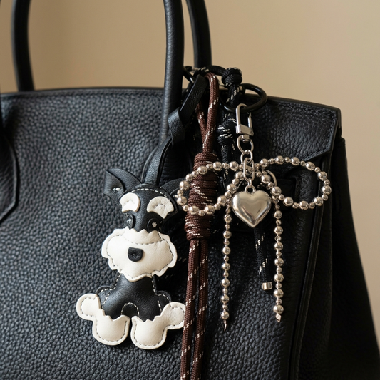 Faux Leather Cute Dog Charm