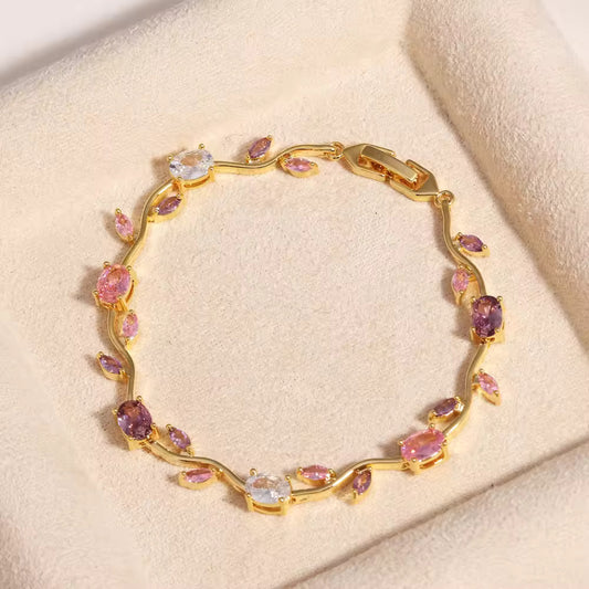 Tulip Floral Bracelet -18K Coquette Flower Bracelet