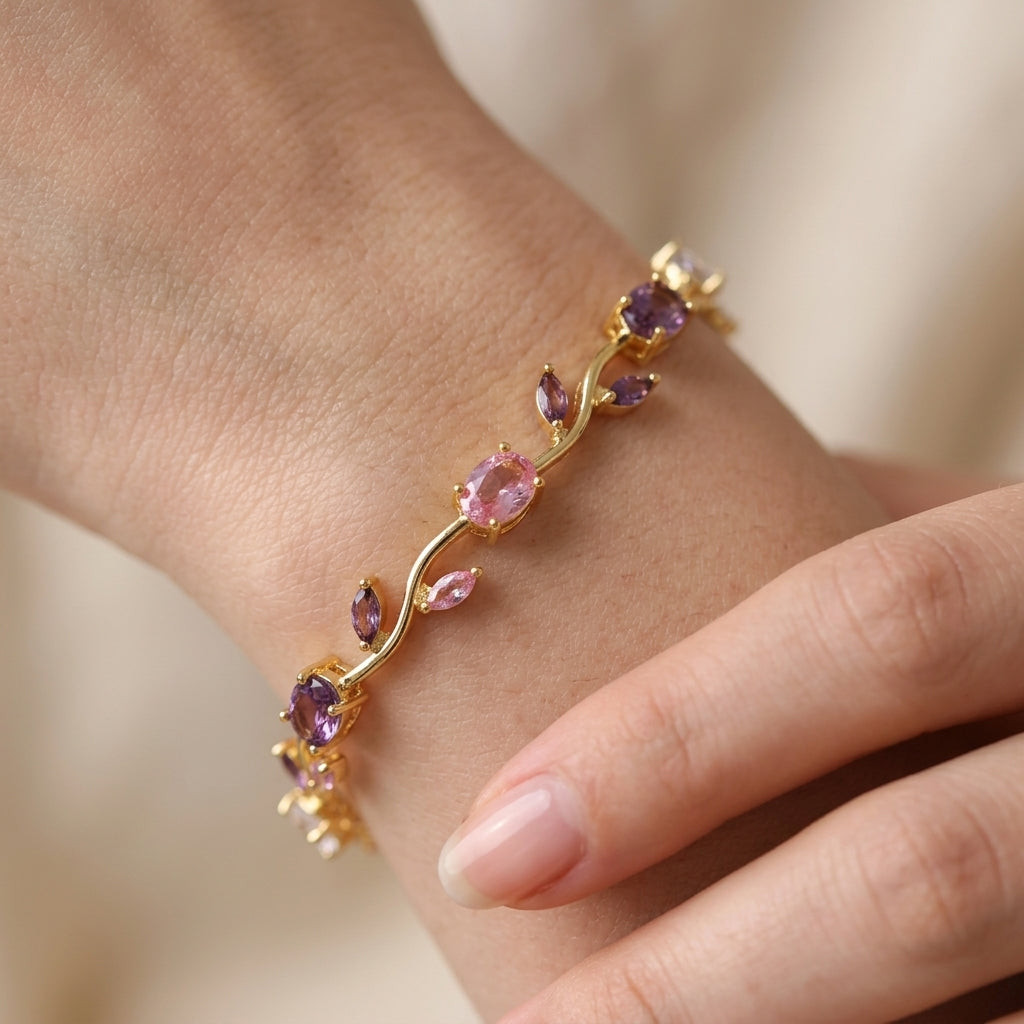 Tulip Floral Bracelet -18K Coquette Flower Bracelet