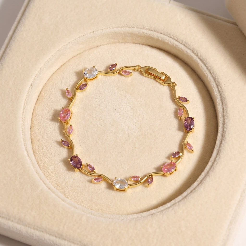 Tulip Floral Bracelet -18K Coquette Flower Bracelet